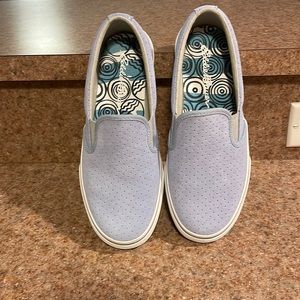 Eddie Bauer, light blue ladies slip-on sneakers, never worn, size 7.5